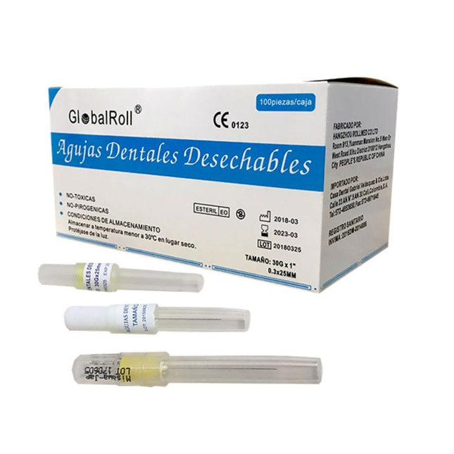 Agujas Dentales Globalroll Caja X 100. Descripción Agujas Dentales Globalroll Caja X 100. Las agujas dentales desecha...