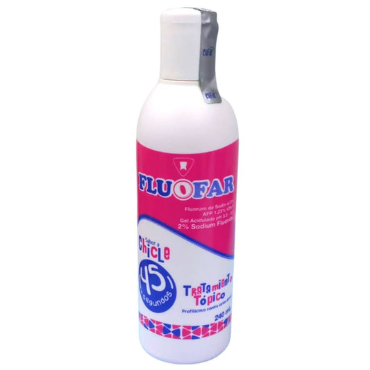 Fluofar Chicle 240ml. Fluofar Chicle es un tratamiento tópico para profilaxis de la caries dental. Favorece los proce...