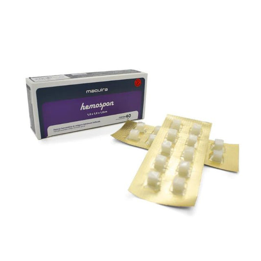 Esponja hemostática de colágeno Caja x 40 ud hemospon Maquira. La Esponja hemostática de colágeno hemospon hidrolisad...