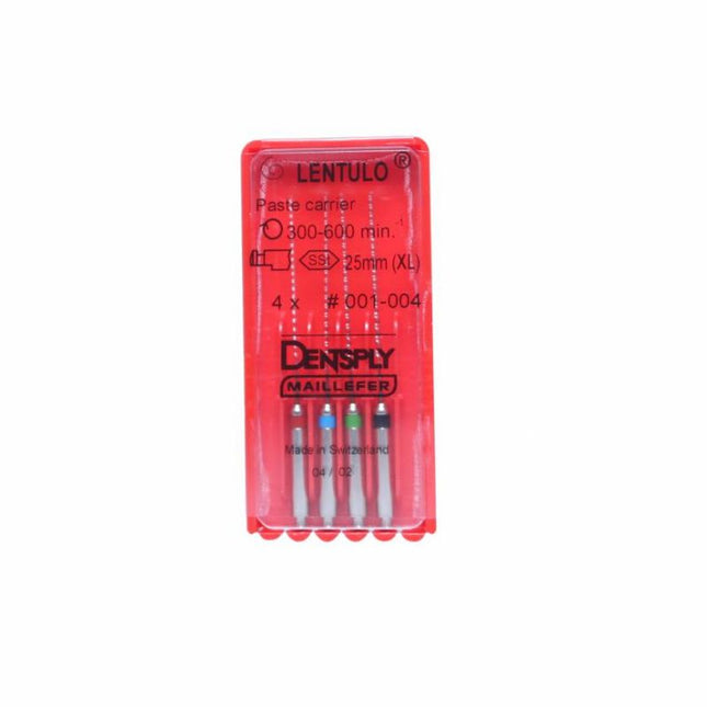 Léntulo 25mm x 4ud Maillefer. El Léntulo 25mm x 4ud Maillefer, es un instrumento de endodoncia que facilita el sellad...