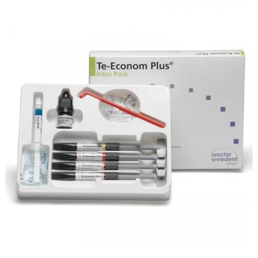 Resina Te Econom x Kit Ivoclar. Resina te econom es un material dental la cual está compuesta de híbrido, foto polime...
