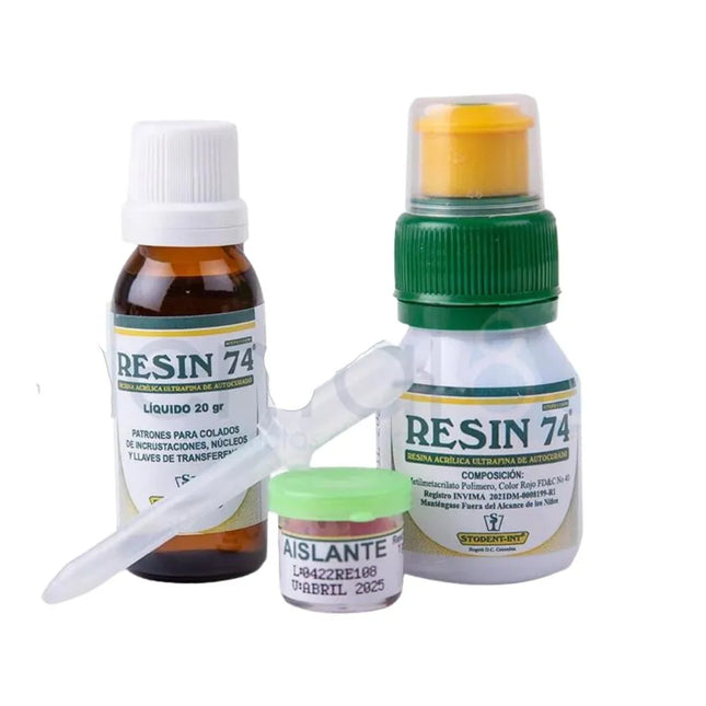 Resin 74 Resina Acrilica. Resin 74 Resina acrílica, insumo dental de autopolimerización empleada para fabricación de ...